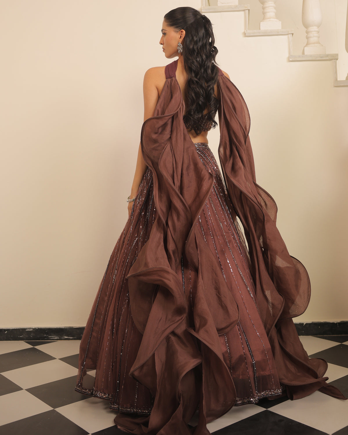 Twirl Girl Dusty Wine Lehenga