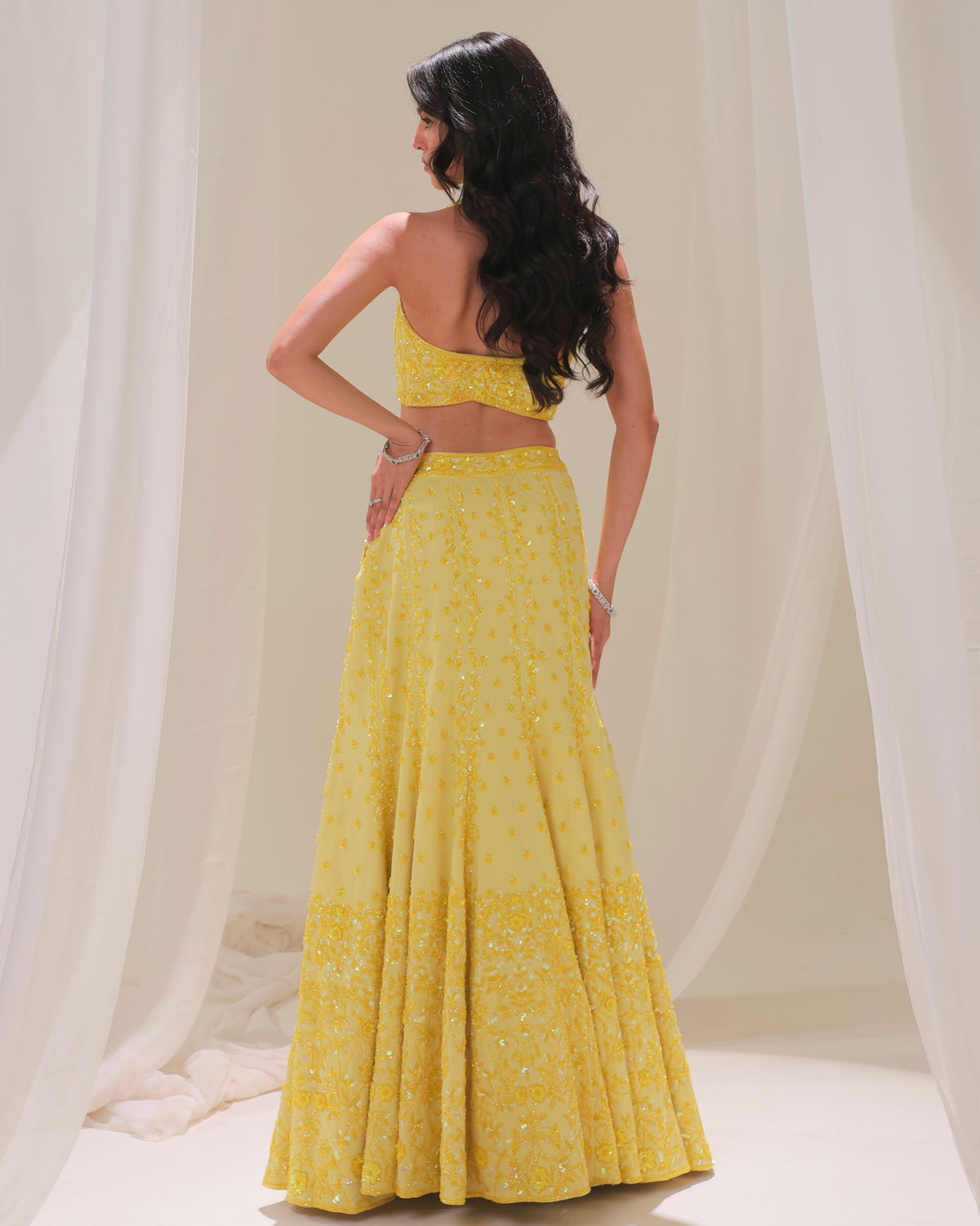 Sunkissed Lemon Katdana and Sequins Lehenga