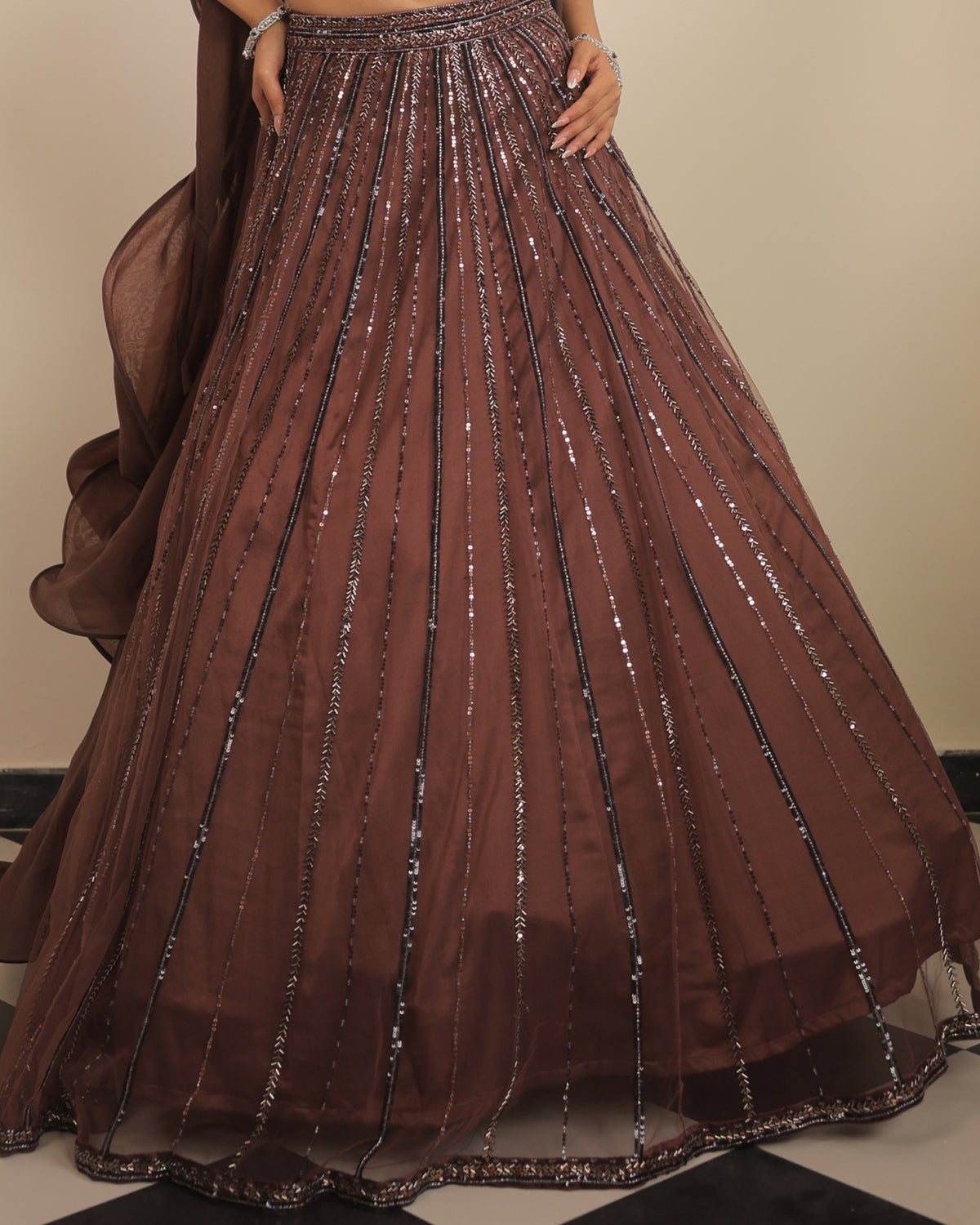 Twirl Girl Dusty Wine Lehenga
