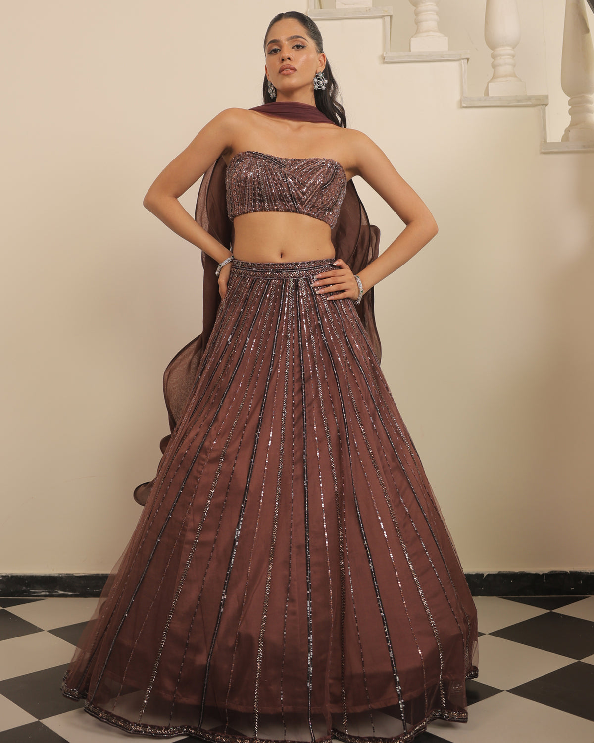 Twirl Girl Dusty Wine Lehenga